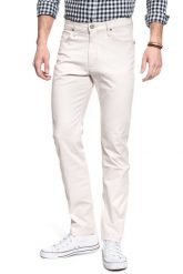 LEE RIDER MĘSKIE SPODNIE JEANSOWE WHITE SAND L701LB15 112117560. Białe spodnie materiałowe męskie Lee, bez wzorów, z jeansu. Za 199.99 zł.