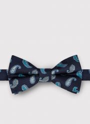 PAKO LORENTE – Granatowa mucha męska we wzór paisley. Krawaty i muchy męskie Pako Lorente, bez wzorów, z poliesteru, eleganckie. Za 69.99 zł.