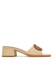 Guess Klapki FLJCN2 ELE03 Beżowy. Brązowe klapki damskie Guess, z aplikacjami, z syntetyku, bez obcasa. Za 449.99 zł.