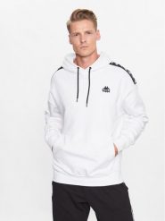 Kappa Bluza 313007 Biały Regular Fit. Białe bluzy bez kaptura męskie Kappa, m, z bawełny. Za 249.99 zł.