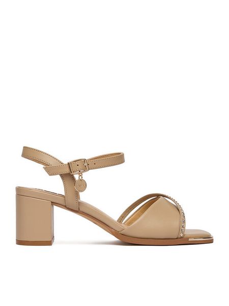 MEXX Sandały EO-WS1161-05 Beżowy. Brązowe sandały damskie Mexx, bez wzorów, ze skóry, bez obcasa, na słupku. Za 319.99 zł.