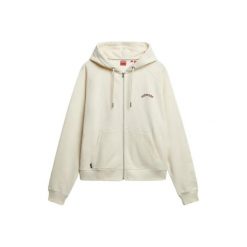 Kurtka dresowa z kapturem zapinana na zamek, damska, z rękawami raglanowymi Supe. Białe kurtki damskie Superdry., m, bez wzorów, z dresówki, z kapturem. Za 294.20 zł.