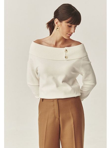 TATUUM Sweter "Luisa" w kolorze kremowym rozmiar: XL. Brązowe swetry klasyczne damskie Tatuum, xl, bez kołnierzyka. Za 134.95 zł.
