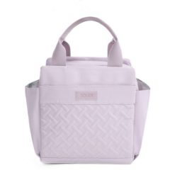 Torba termiczna lunch box damska Solier LBS02 Wrzosowa. Fioletowe torebki klasyczne damskie bez wzorów, z materiału, pikowane, bez dodatków. Za 42.99 zł.