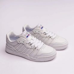 Buty sportowe damskie K-Swiss SI-18 Rival skórzane sneakersy białe (98531-101-M). Białe buty sportowe na co dzień damskie K-Swiss, bez wzorów, na fitness i siłownię. Za 259.00 zł.