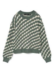 Vero Moda Sweter w kolorze zielono-kremowym rozmiar: XL. Zielone swetry klasyczne damskie Vero Moda, xl, bez kołnierzyka. Za 114.44 zł.