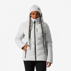 Kurtka narciarska i snowboardowa damska Quechua 500 Warm. Brązowe kurtki damskie WED'ZE, m, bez wzorów, z włókna, bez kaptura, narciarskie. Za 529.99 zł.