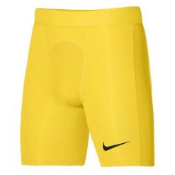 Męskie Spodenki Kompresyjne Pro Strike DriFIT. Żółte szorty sportowe męskie Nike, l, z elastanu, na fitness i siłownię. Za 157.99 zł.