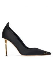 Elisabetta Franchi Szpilki SA-12L-56E2- V640 Czarny. Czarne szpilki Elisabetta Franchi, bez wzorów, z materiału, bez obcasa. Za 2,779.00 zł.