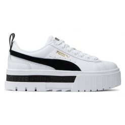 Buty Puma Mayze Leather Wn W 381983-01 białe. Białe buty sportowe na co dzień damskie bez wzorów, z materiału. Za 365.39 zł.