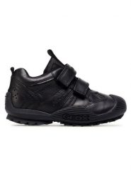 Geox Sneakersy J Savage A J0424A 00043 C9999 M Czarny. Czarne buty sportowe chłopięce Geox, bez wzorów, ze skóry, bez zapięcia. Za 299.99 zł.