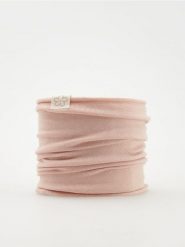 Komin z domieszką wiskozy - pastelowy róż. Czerwone szaliki dziecięce Reserved, z dzianiny, bez ramiączek. W wyprzedaży za 17.99 zł.