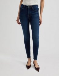 DAMSKIE SPODNIE LEE SCARLETT HIGH ZIP MID CLAP 112376731. Spodnie materiałowe damskie Lee, bez wzorów, z jeansu. Za 219.99 zł.