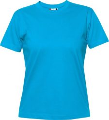 Clique Premium-T Women Koszulka z okrągłym dekoltem, bawełna, turkus – turquoise. Niebieskie t-shirty damskie CLIQUE, xl, bez wzorów, z bawełny, bez kołnierzyka. Za 112.89 zł.