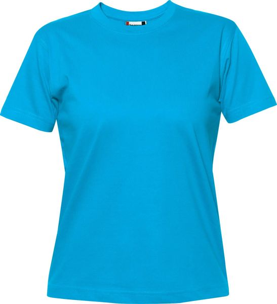 Clique Premium-T Women Koszulka z okrągłym dekoltem, bawełna, turkus – turquoise. Niebieskie t-shirty damskie CLIQUE, xl, bez wzorów, z bawełny, bez kołnierzyka. Za 112.89 zł.