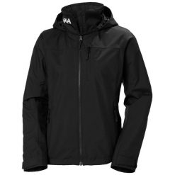 Damska średnio wodoodporna kurtka z kapturem Helly Hansen Crew 2.0. Czarne kurtki damskie Helly Hansen, bez wzorów, z kapturem. Za 496.99 zł.