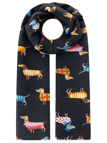 Zwillingsherz Szal "Dachshund" w kolorze czarnym - 180 x 100 cm rozmiar: onesize. Czarne szaliki i kominy damskie Zwillingsherz, bez wzorów, z materiału. Za 64.95 zł.