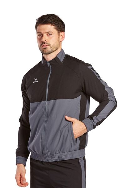 Kurtka prezentacyjna Erima Six Wings. Czarne kurtki męskie Erima, m, bez wzorów, z materiału, na fitness i siłownię. Za 255.00 zł.