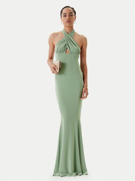 NORMA KAMALI Sukienka wieczorowa KK1253PLO68835 Zielony Slim Fit. Zielone sukienki damskie NORMA KAMALI, xxs, bez wzorów, z syntetyku, wizytowe, bez kołnierzyka, bez ramiączek. Za 1,469.00 zł.