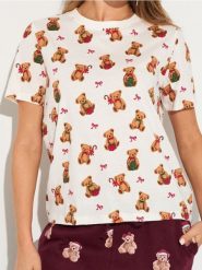 Bawełniana koszulka ze wzorkiem świątecznym - Inny. T-shirty damskie Sinsay, l, bez wzorów, z bawełny, bez kołnierzyka. Za 15.99 zł.