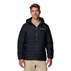 Kurtka męska Columbia Powder Lite II Hooded Jacket z kapturem. Czarne kurtki męskie Columbia, m, bez wzorów, sportowe, z kapturem. Za 554.99 zł.