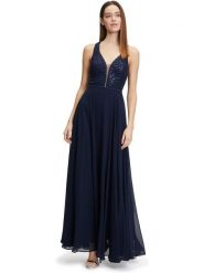 Vera Mont Sukienka w kolorze granatowym rozmiar: 38. Niebieskie sukienki damskie Vera Mont, bez wzorów, bez kołnierzyka, bez ramiączek, midi. Za 348.08 zł.