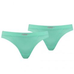 Figi Damskie 907632 Micro Mesh (zestaw 2 Sztuk). Zielone figi damskie Puma, xs, bez wzorów, z meshu. Za 100.99 zł.