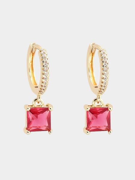 U.S. Polo Assn. Pozłacane kolczyki-kreole z kryształami rozmiar: onesize. Czerwone kolczyki damskie U.S. Polo Assn., z kryształem, metalowe. Za 73.99 zł.