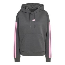 Bluza damska z kapturem adidas Essentials 3-stripes Fleece. Szare bluzy z kapturem damskie Adidas, xs, z materiału. Za 236.00 zł.