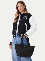 Tommy Jeans Torebka Tjw Ess Daily Mini Tote AW0AW17890 Czarny. Czarne torebki klasyczne damskie Tommy Jeans, bez wzorów, z jeansu, bez dodatków. Za 199.99 zł.
