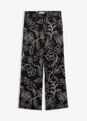 Spodnie Marlena. Czarne spodnie materiałowe damskie bonprix, bez wzorów. Za 159.99 zł.