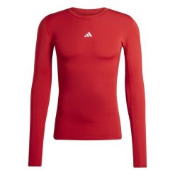 Koszulka męska adidas Techfit Long Sleeve Tee. Czerwone koszulki męskie z długim rękawem Adidas, m, z materiału. Za 115.99 zł.