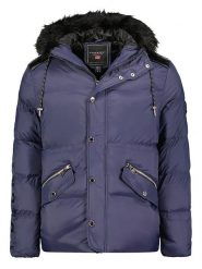 Geographical Norway Kurtka zimowa "Darwino" w kolorze granatowym rozmiar: S. Niebieskie kurtki męskie Geographical Norway, na zimę, s, bez wzorów, bez kaptura. Za 154.43 zł.