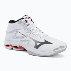 Buty do siatkówki Mizuno Wave Lightning Pro Mid. Białe buty sportowe na co dzień damskie Mizuno, bez wzorów, z gumy, do siatkówki, mizuno wave. Za 359.99 zł.