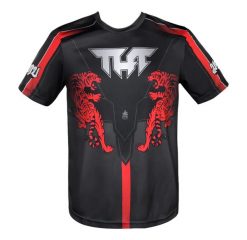Koszulka Treningowa TUFF Thai Mythical Forest Creatures. Czarne szorty męskie TUFF, bez wzorów, z materiału, biznesowe. Za 119.00 zł.