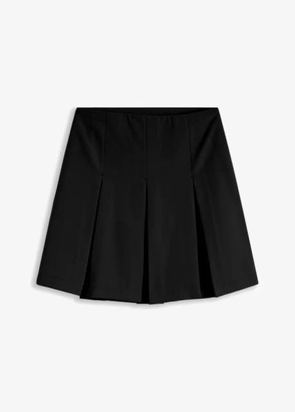 Spódnica mini z kontrafałdami. Czarne spódniczki damskie bonprix, bez wzorów, mini. Za 109.99 zł.