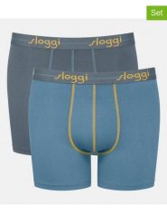Sloggi Bokserki (2 pary) w kolorze niebieskim i szarym rozmiar: M. Niebieskie bokserki męskie Sloggi, bez wzorów. Za 70.24 zł.