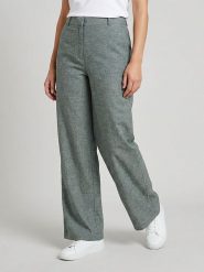 MOSS COPENHAGEN Spodnie "Pennie" w kolorze zielonym rozmiar: L. Zielone spodnie materiałowe damskie MOSS COPENHAGEN, bez wzorów, z materiału, z podwyższonym stanem. Za 153.34 zł.