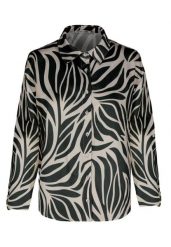 Koszula z wzorem K-LOST. Czarne koszule damskie Volcano, na lato, xxl, bez wzorów, z materiału, klasyczne, bez kołnierzyka, bez ramiączek. Za 129.99 zł.