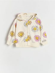 Bluza z aplikacją SmileyWorld® - kremowy. Białe bluzy i bluzki niemowlęce Reserved, z aplikacjami, z bawełny, bez ramiączek, bez kaptura. W wyprzedaży za 39.99 zł.