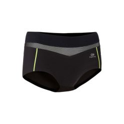 Bokserki do biegania. Czarne bokserki i panty damskie KALENJI, s, bez wzorów, z elastanu. Za 49.99 zł.