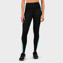 Kobieta Fitness Legginsy sportowe ze średnim stanem New Feel SIROKO Czarny. Czarne legginsy sportowe damskie SIROKO, l, bez wzorów, na fitness i siłownię. Za 130.65 zł.