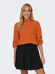 JDY Golf Justy 15305467 Pomarańczowy Regular Fit. Brązowe golfy damskie JDY, l, bez wzorów, z syntetyku, bez ramiączek. Za 89.99 zł.