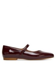 Balagan Baleriny Pass Bordowy. Czerwone baleriny damskie BALAGAN, bez wzorów, z lakierowanej skóry, bez obcasa. Za 439.99 zł.