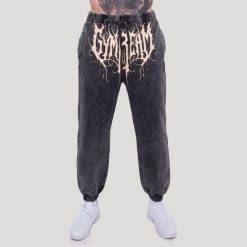 Spodnie męskie fitness oversize grafitowe Abyss. Szare spodnie sportowe męskie GYMBEAM, z bawełny. Za 139.90 zł.