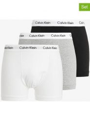 CALVIN KLEIN UNDERWEAR Bokserki (3 pary) w kolorze białym, czarnym i jasnoszarym rozmiar: S. Białe bokserki męskie Calvin Klein Underwear, bez wzorów. Za 118.56 zł.