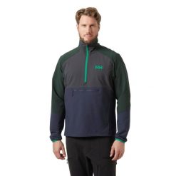 Kurtka przeciwwiatrowa 1/2 zip Helly Hansen Cascade Shield. Fioletowe kurtki męskie Helly Hansen, bez wzorów, z softshellu, sportowe, bez kaptura. Za 680.50 zł.