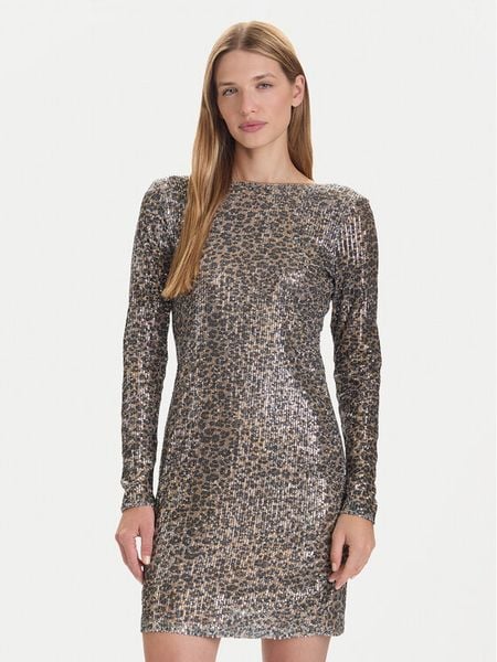 Vero Moda Sukienka codzienna Hanya 10337842 Beżowy Regular Fit. Brązowe sukienki damskie Vero Moda, na co dzień, l, bez wzorów, z syntetyku, bez kołnierzyka, bez ramiączek, proste. Za 229.99 zł.