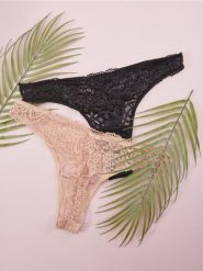 Majtki stringi 2 pack - wielobarwny. Stringi damskie Sinsay, l, bez wzorów, z koronki. Za 15.99 zł.