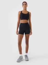 4F Legginsy krótkie treningowe damskie - czarne L. Czarne legginsy damskie 4f, l, bez wzorów, z dzianiny. Za 79.99 zł.